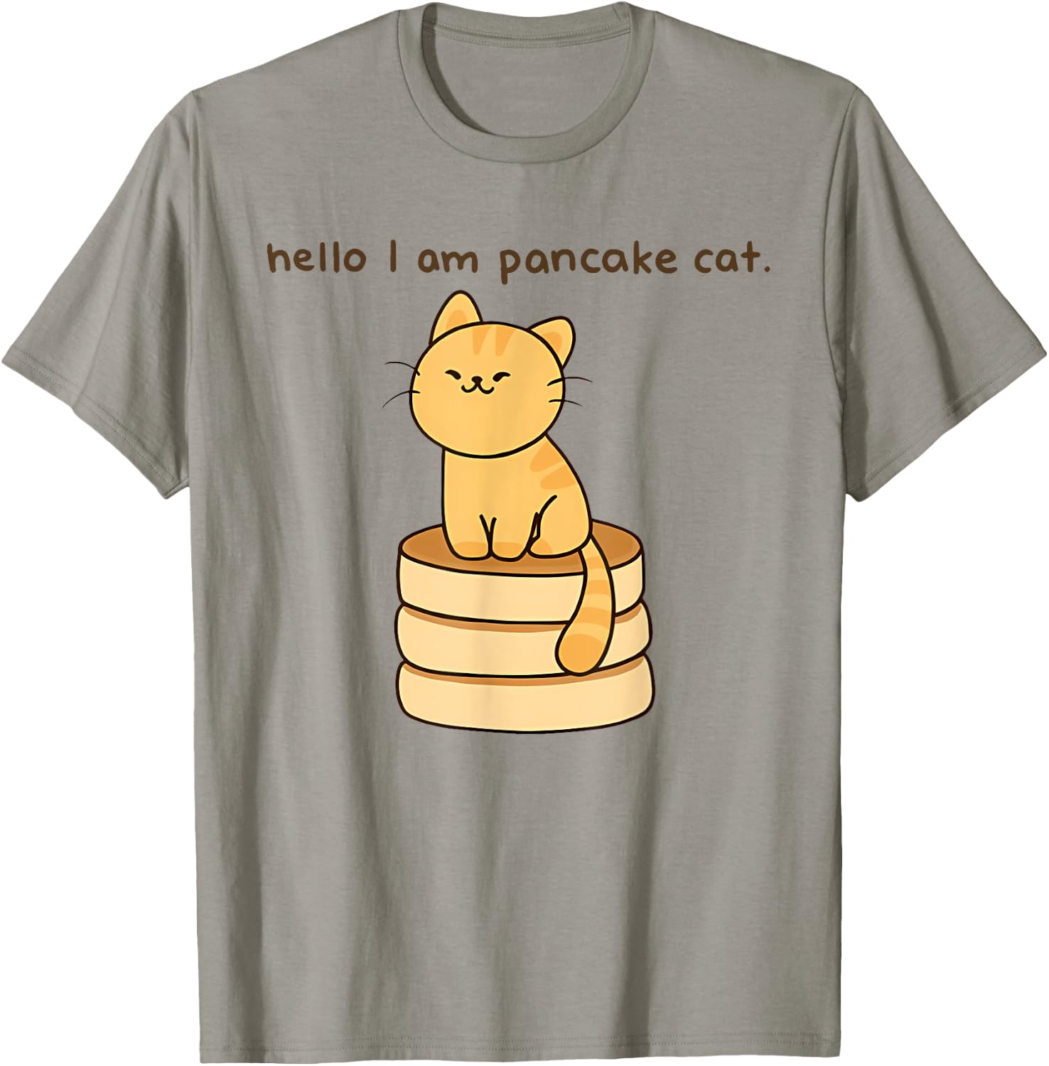 hello I am pancake cat. Funny design T-Shirt - T-Shirt | Sand