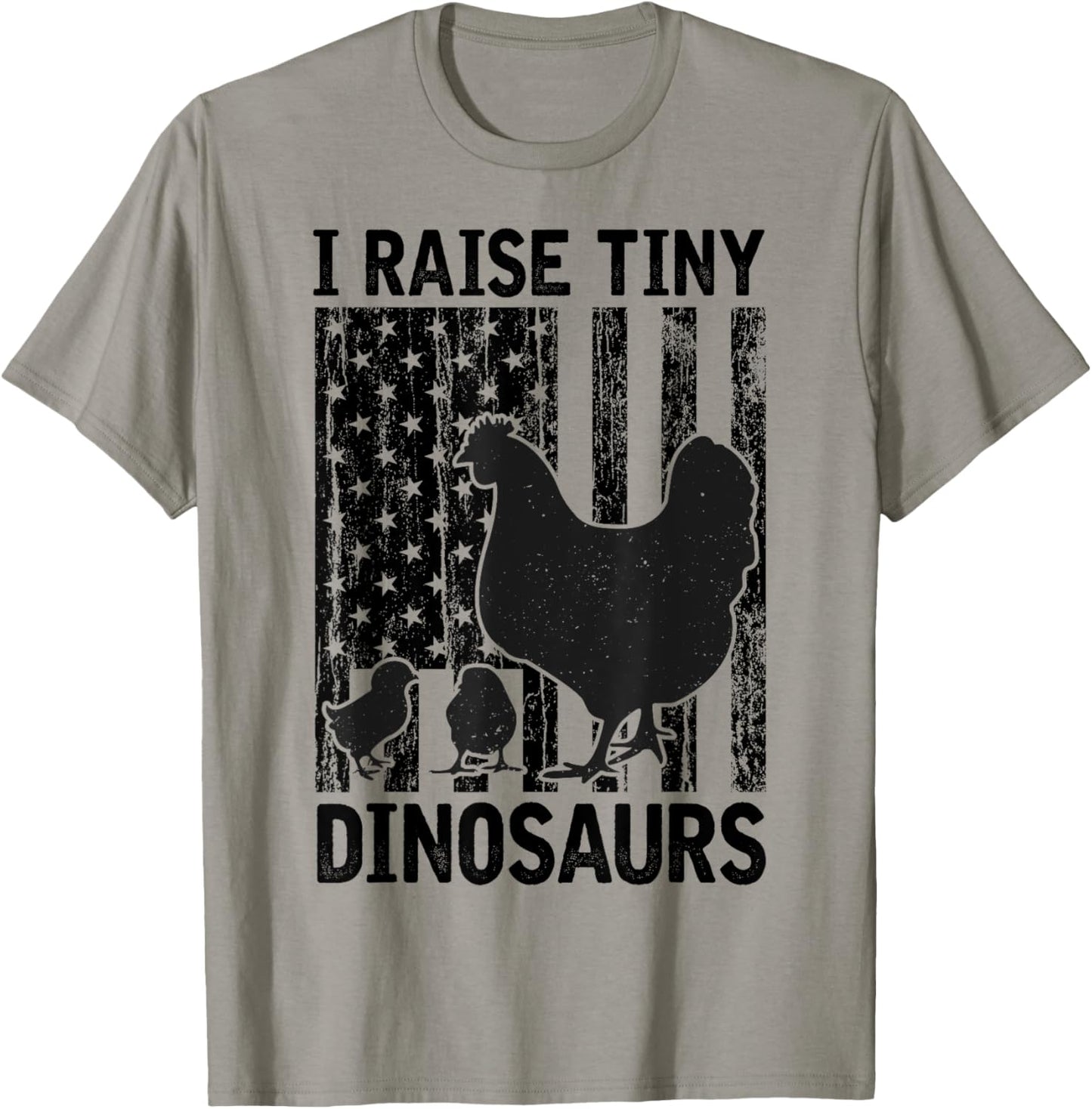 Funny Chickens Tiny Dinosaurs Vintage Chicken Owners Farmer T-Shirt - T-Shirt | Sand