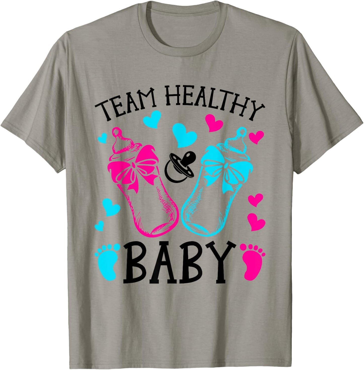 Team Healthy Baby Gender Reveal Party T-Shirt - T-Shirt | Sand