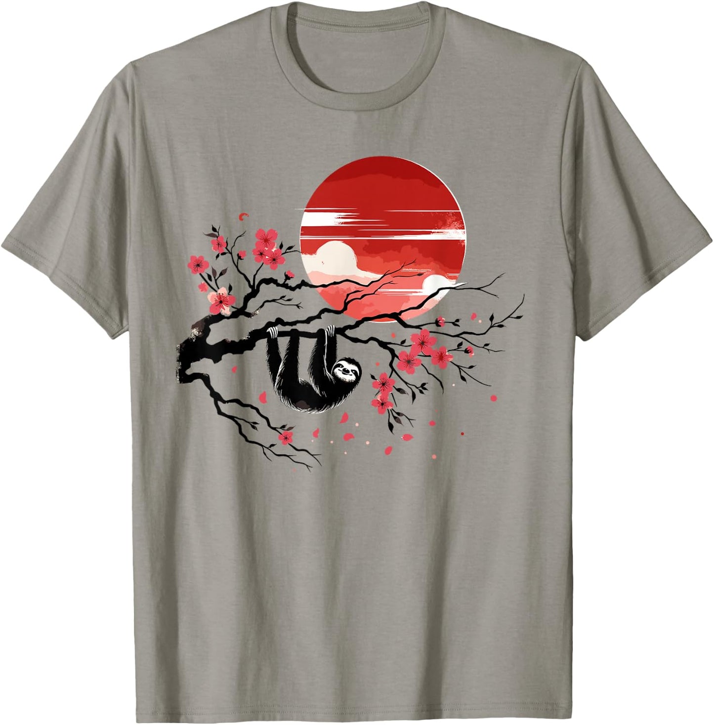Kawaii Anime Japanese Art Sakura Men Women Kids Funny Sloth T-Shirt - T-Shirt | Sand
