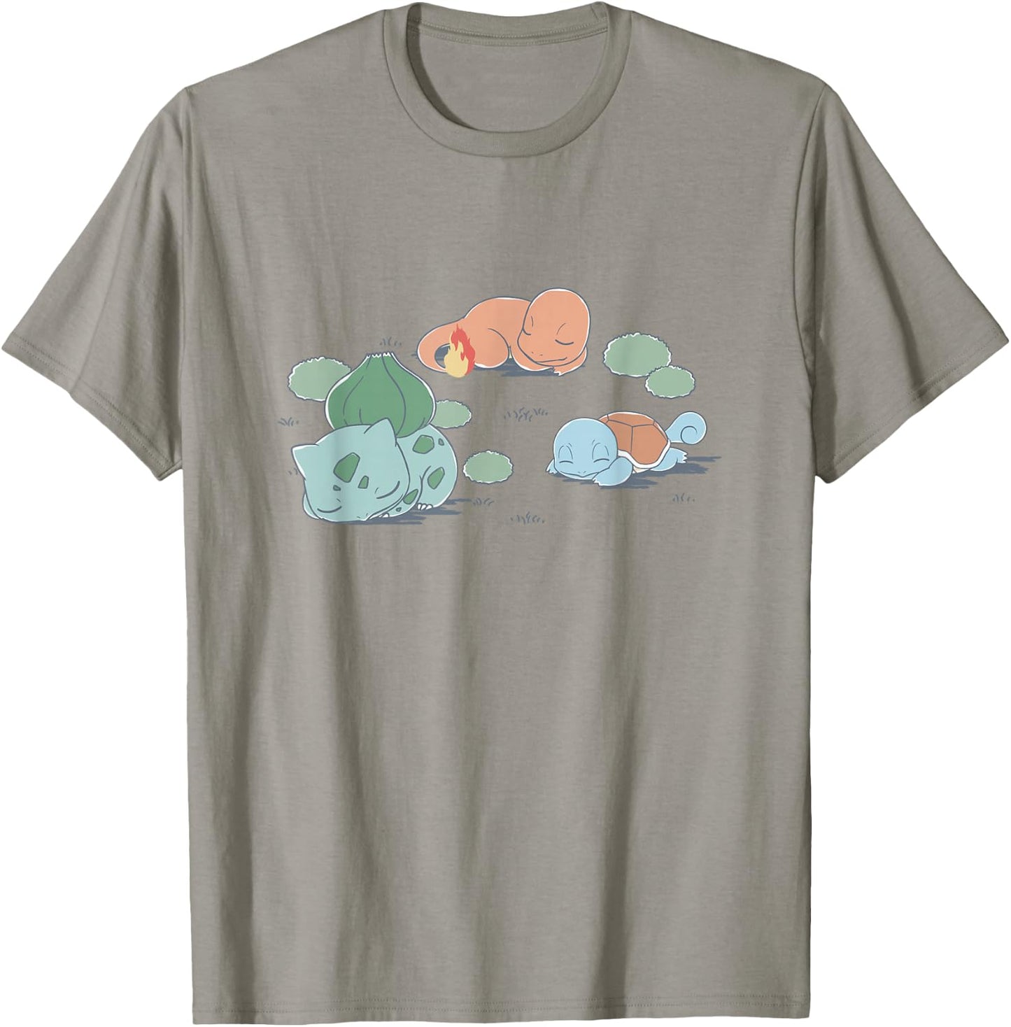 Pokémon Kanto Starters Taking A Nap Cute Retro Shot T-Shirt - T-Shirt | Sand