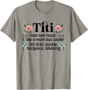 Mother's Day Titi Aunt Titi Auntie - Grey, Women's, Small, Classic Fit, Short Sleeve, Cotton 50% Polyester 50% T-Shirt - T-Shirt | Sand