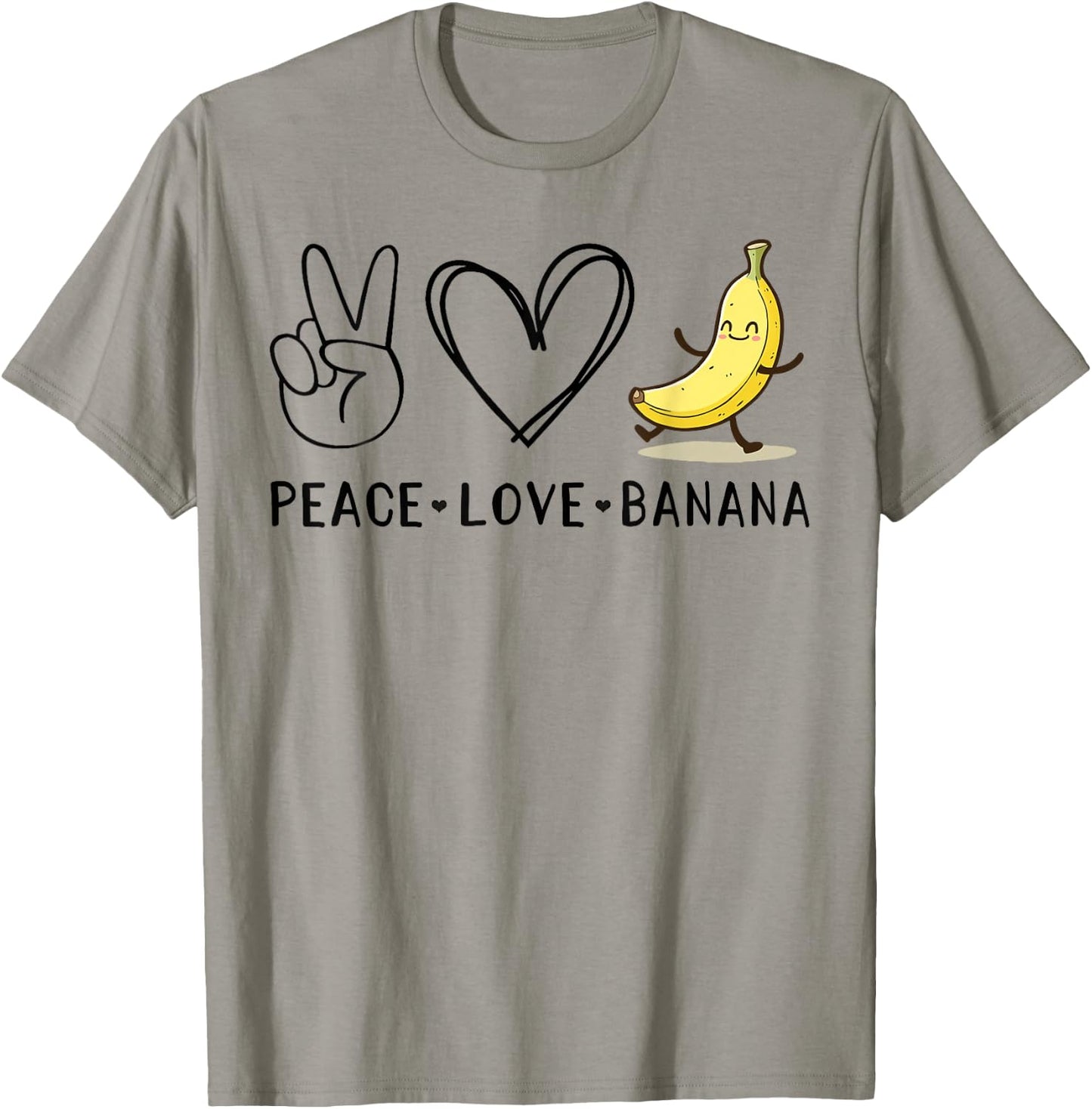 Funny Love Bananas Shirt Cute Banana Gifts Peace Love Banana T-Shirt - T-Shirt | Sand
