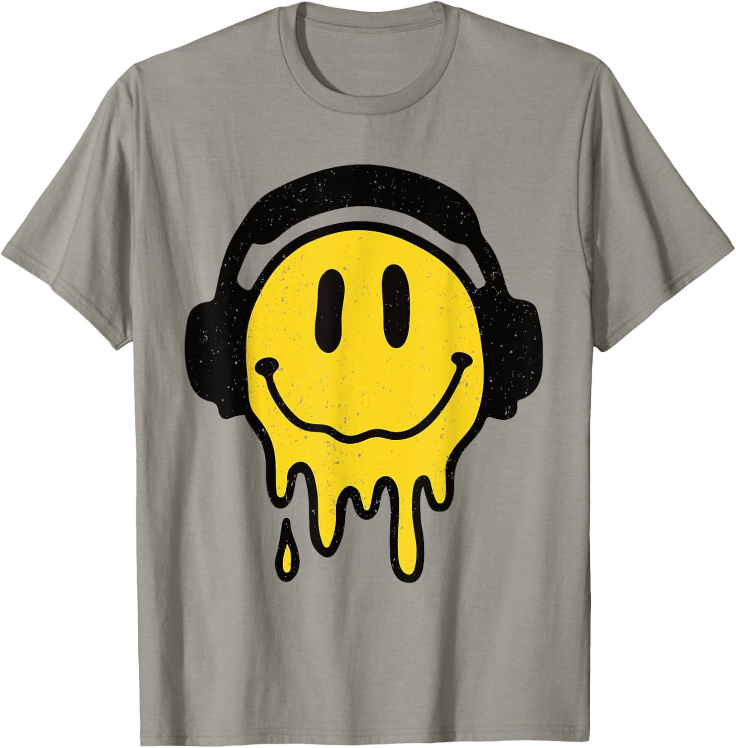 Melting Yellow Smile Funny Smiling Melted Dripping Face Cute T-Shirt - T-Shirt | Sand