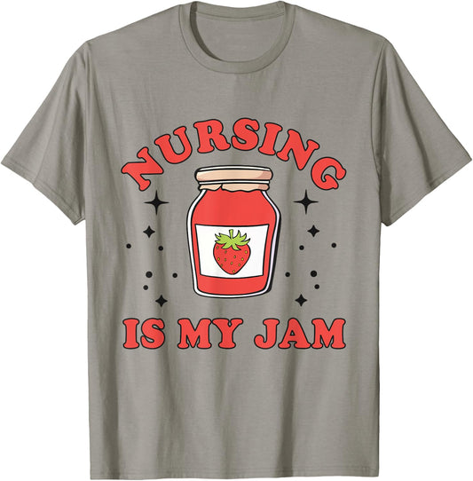 Nurse Nursing Is My Jam Graduation RN Nurse Practitioner T-Shirt - T-Shirt | Sand