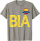 Colombia Human-Flag Letter B and I and A Colombian T-Shirt - T-Shirt | Sand