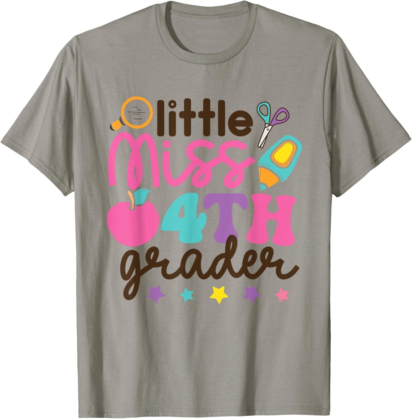 Little Miss 4th Grade First Day of Fourth Grade Cute Girls T-Shirt - T-Shirt | Sand