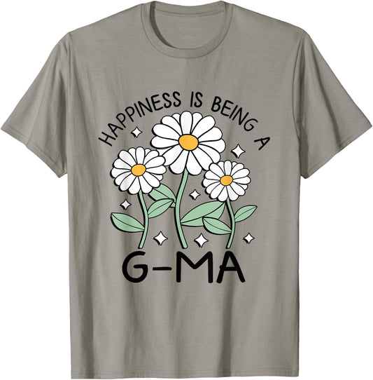 Happiness is being a G-Ma Daisy Flower Love Mothers Day T-Shirt - T-Shirt | Sand
