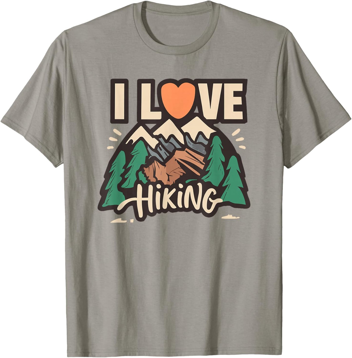 I Love Hiking, I Heart Hiking T-Shirt - T-Shirt | Sand