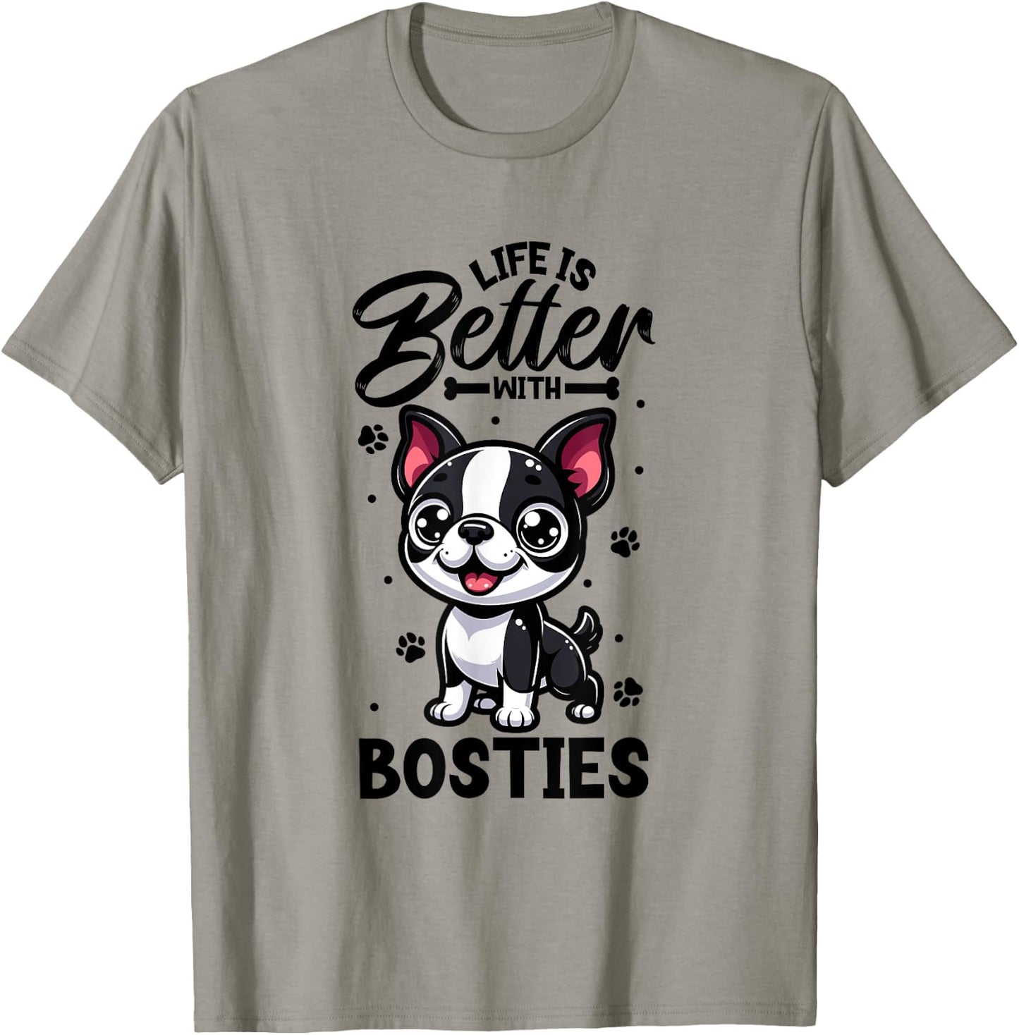 Best life with Boston Terrier T-Shirt - T-Shirt | Sand