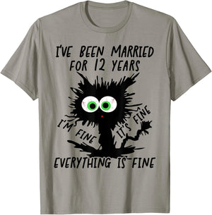 Fine Linen Wedding I've Been Married For 12 Years T-Shirt - T-Shirt | Sand