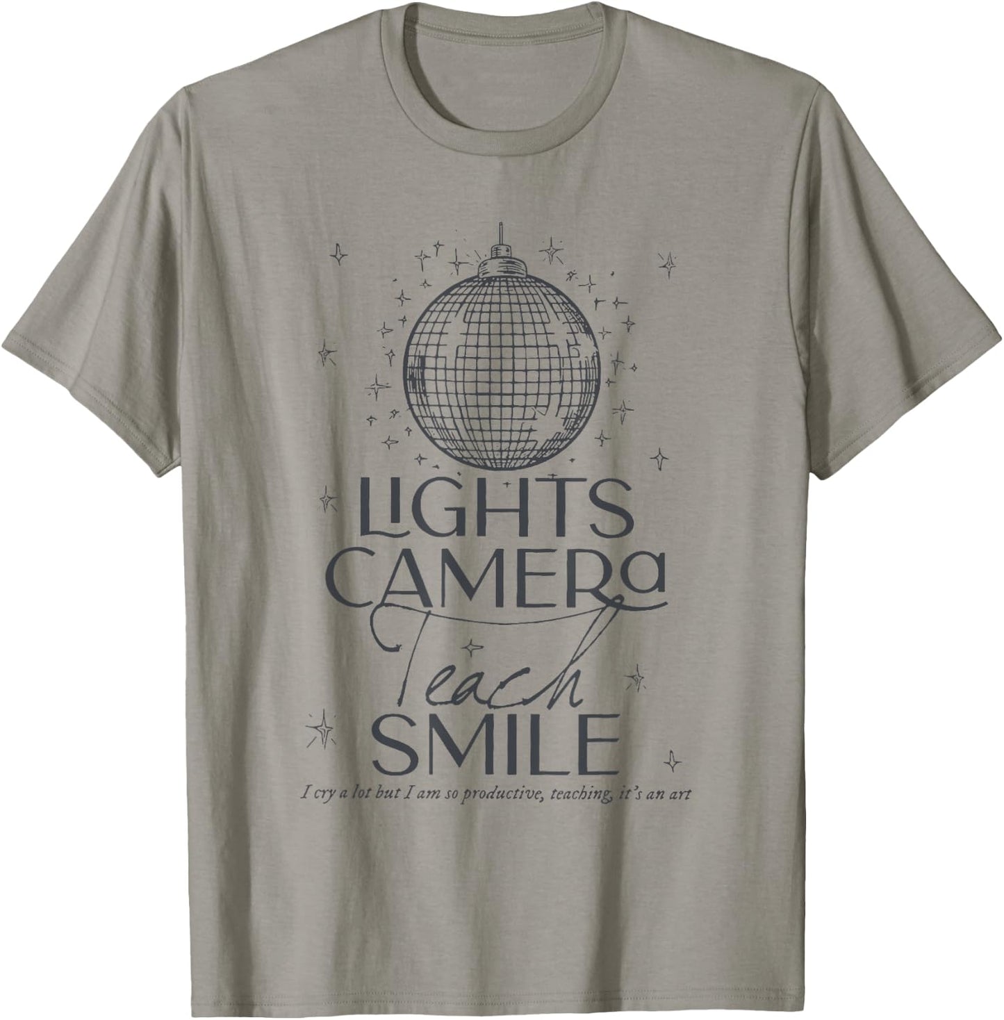 Lights Camera Teach Smile shirt Teacher First Day Of School Women Girls Kids T-Shirt - T-Shirt | Sand