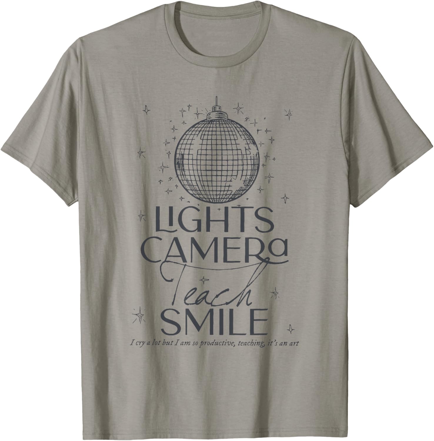 Lights Camera Teach Smile shirt Teacher First Day Of School Women Girls Kids T-Shirt - T-Shirt | Sand