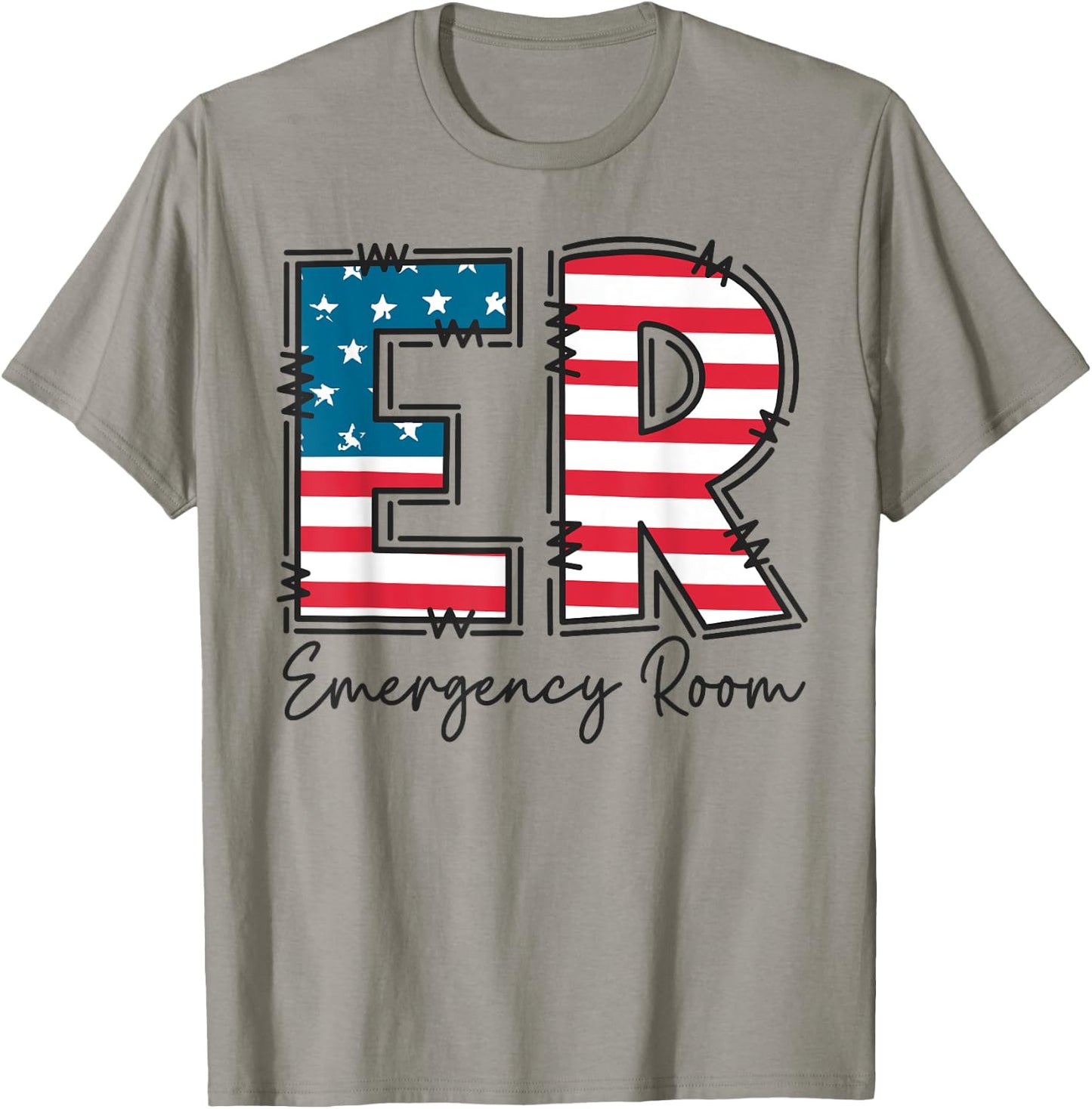Emergency Room ER Nurse 4th of July Emergency Department T-Shirt - T-Shirt | Sand