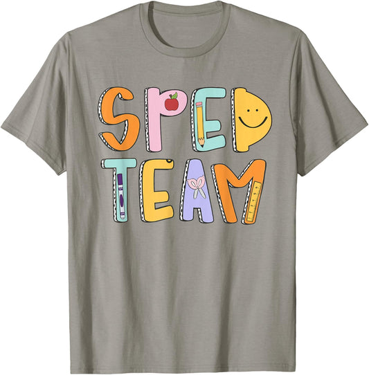 Women Special Education Teacher Back To School SPED Team T-Shirt - T-Shirt | Sand