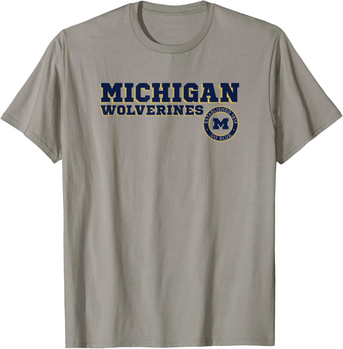 University of Michigan Wolverines U of M Block Text T-Shirt - T-Shirt | Sand