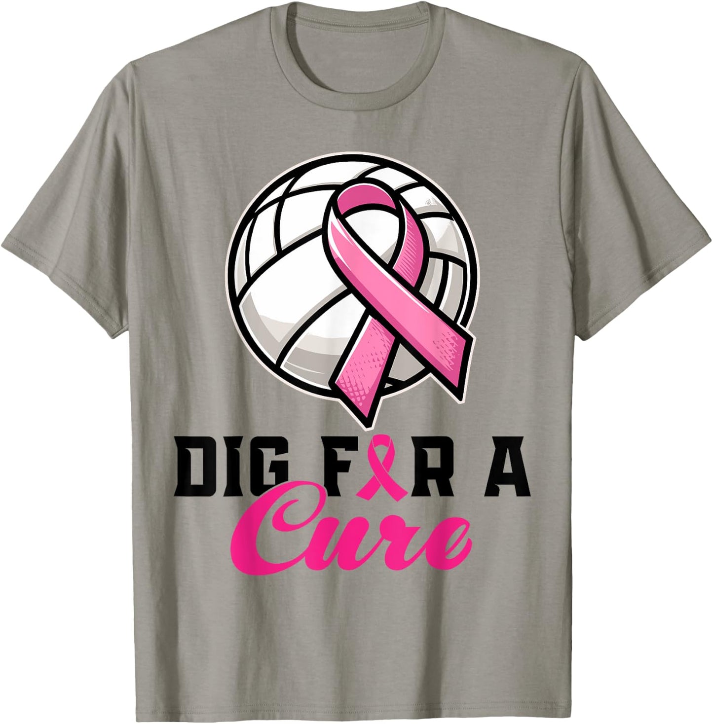 Dig For A Cure Breast Cancer Awareness Volleyball Pink T-Shirt - T-Shirt | Sand