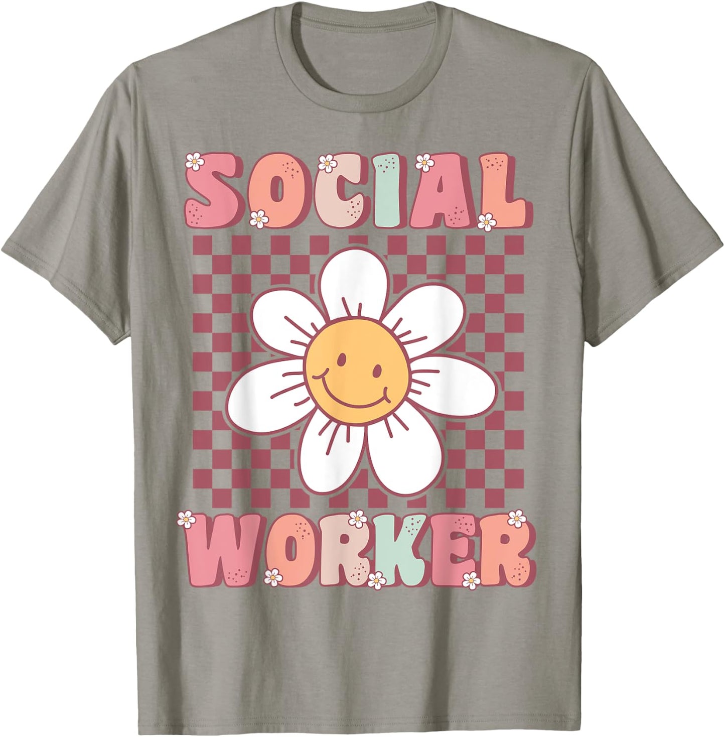 Groovy Social Worker Cute Daisy Flower Retro Social Worker T-Shirt - T-Shirt | Sand