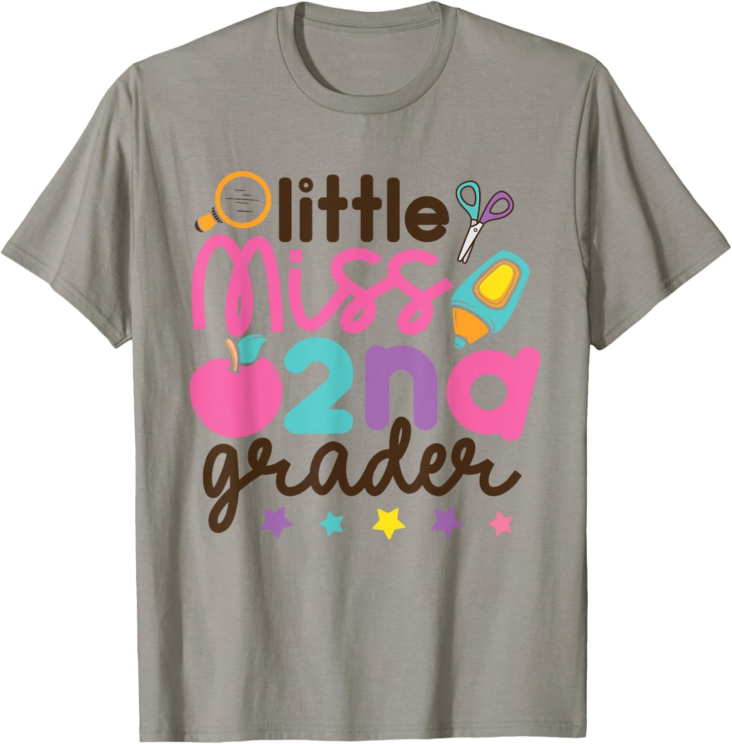 Little Miss 2nd Grade First Day of Second Grade Cute Girls T-Shirt - T-Shirt | Sand