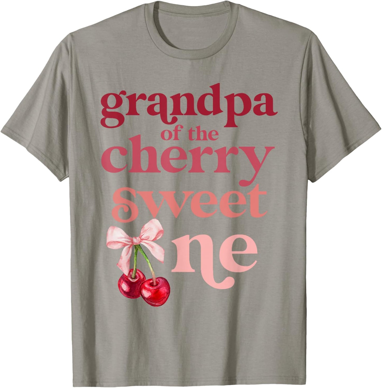 Grandpa of the Cherry Sweet One Coquette First Birthday 1st T-Shirt - T-Shirt | Sand
