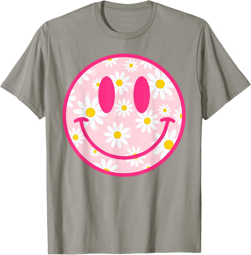 Happy Face Daisy Flower Shirt Preppy Aesthetic Smile Face