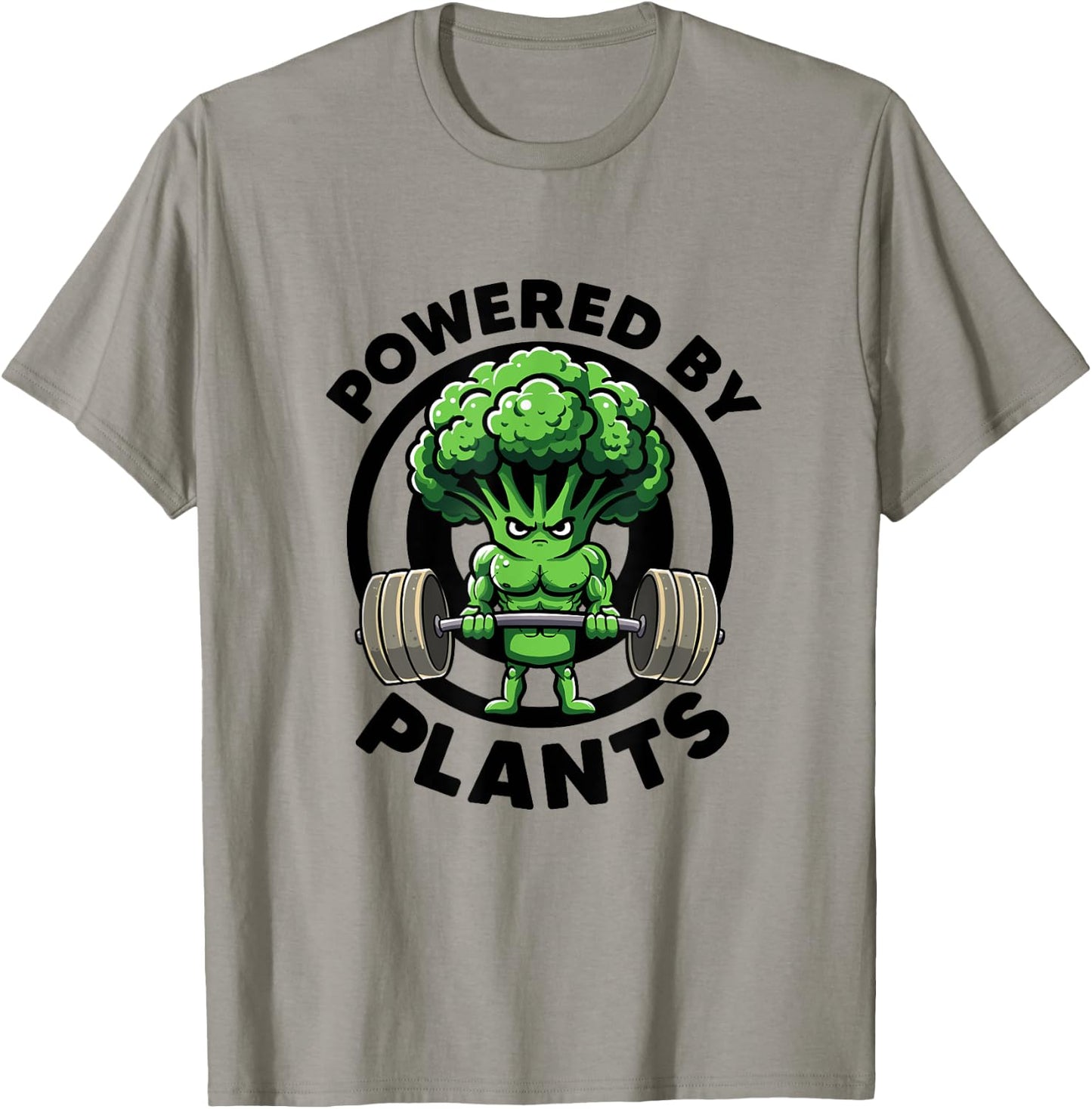 Powered By Plants Vegan Athlete Vegan Gym Vegan Bodybuilding T-Shirt - T-Shirt | Sand