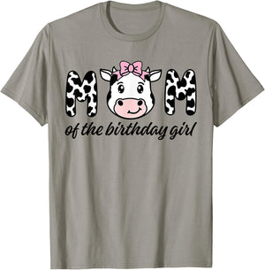 Cow Mom Birthday Family Matching Mothers Day Boy Girl Farm T-Shirt - T-Shirt | Sand