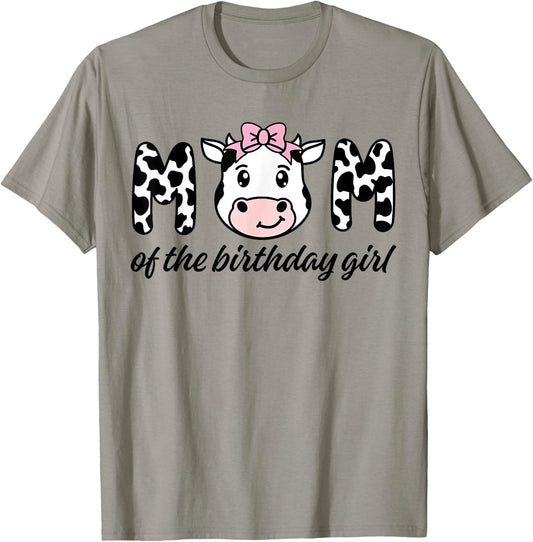 Cow Mom Birthday Family Matching Mothers Day Boy Girl Farm T-Shirt - T-Shirt | Sand