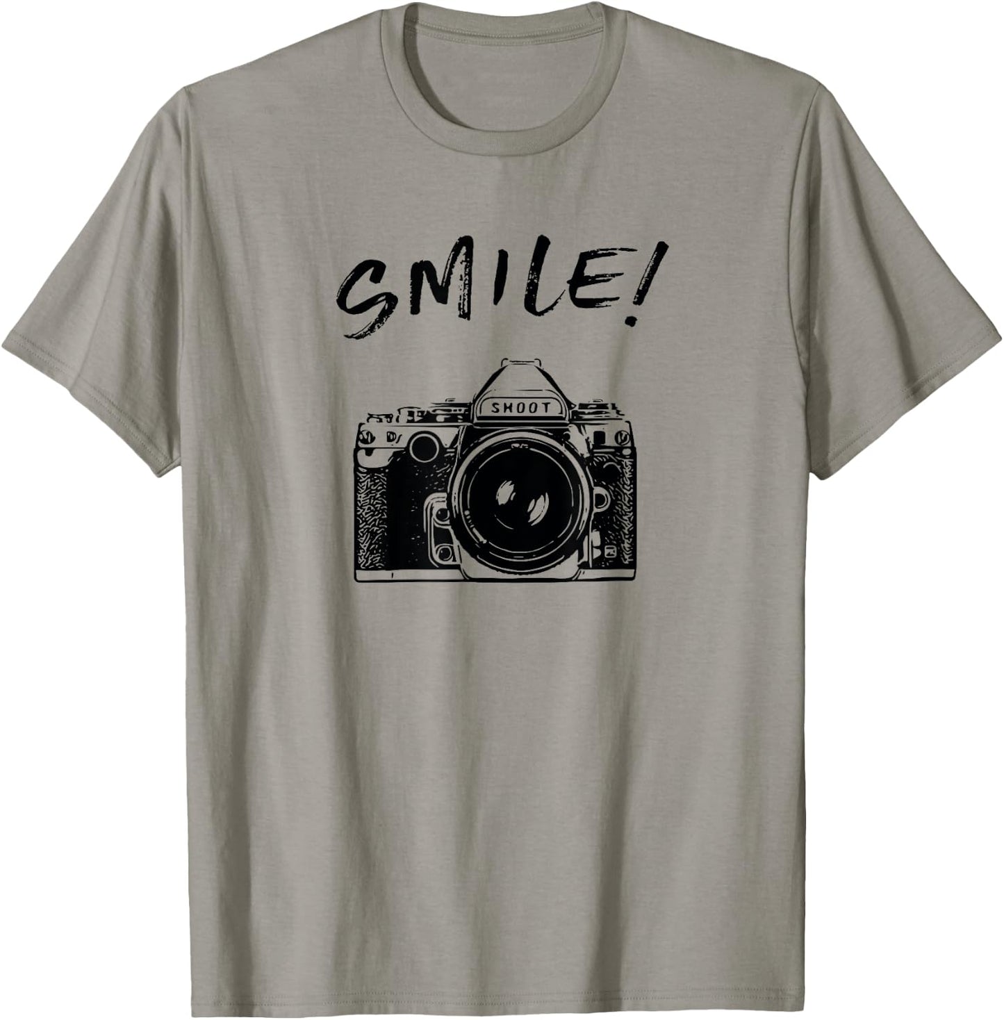 Cool SMILE Camera t shirt women kid photographers T-Shirt - T-Shirt | Sand