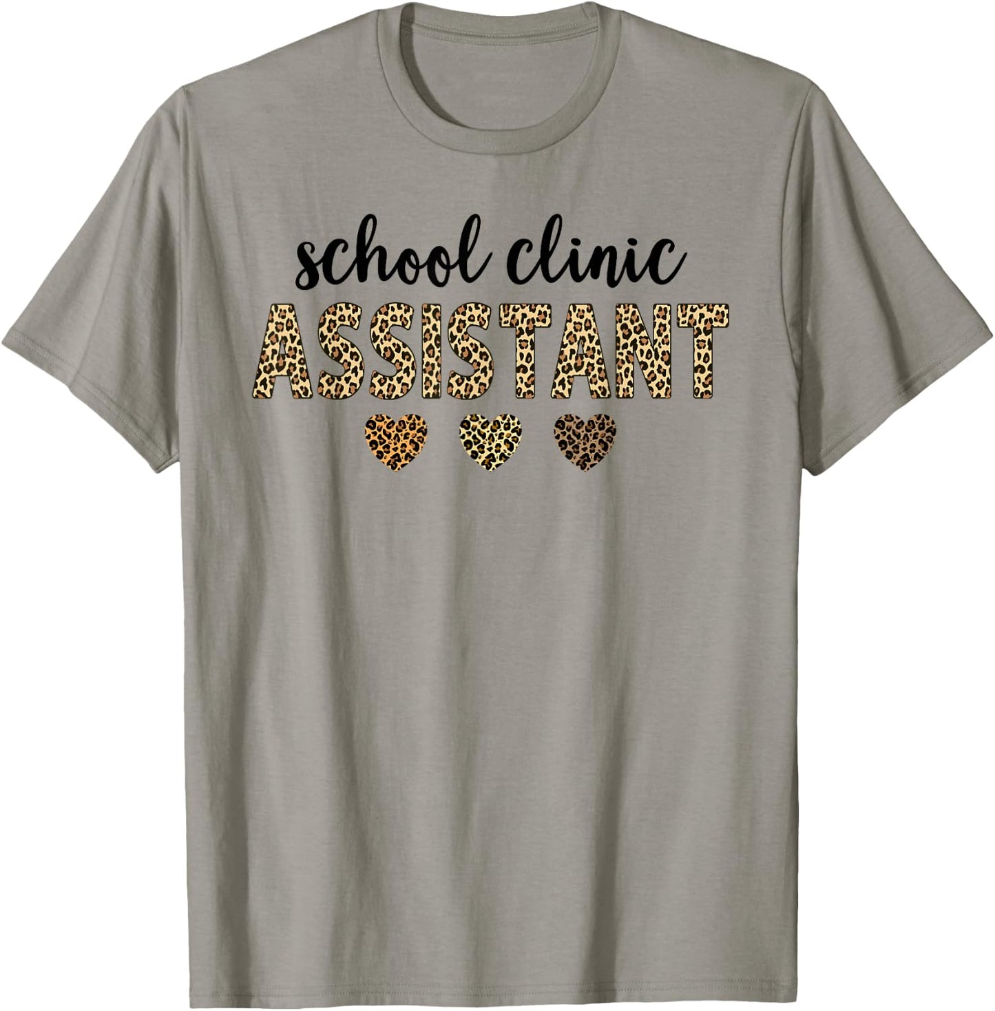 school clinic Assistant Squad Funny Assistant Leopard T-Shirt - T-Shirt | Sand