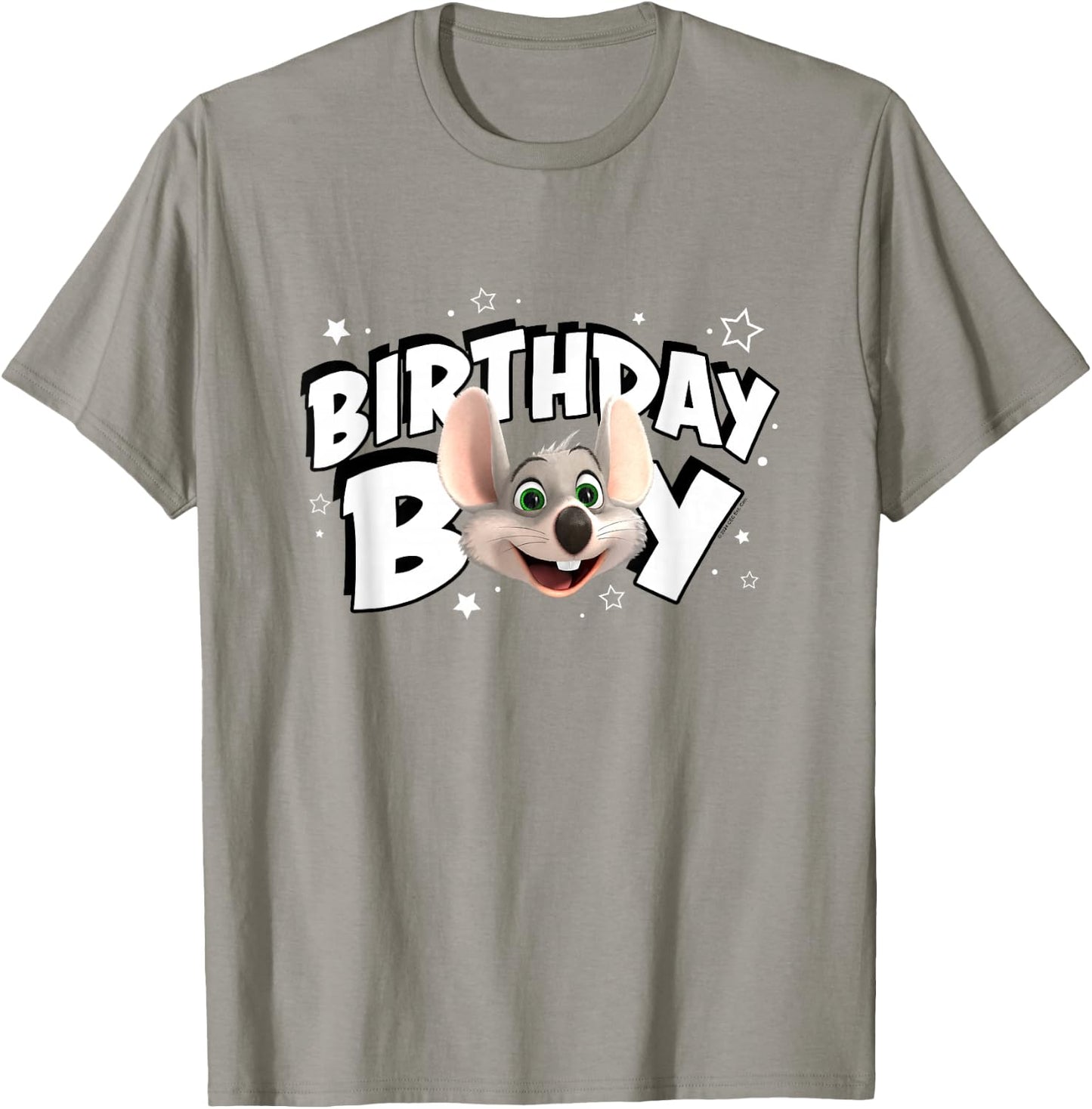 Chuck E. Cheese Birthday Boy Celebration Chuck Face Logo T-Shirt - T-Shirt | Sand