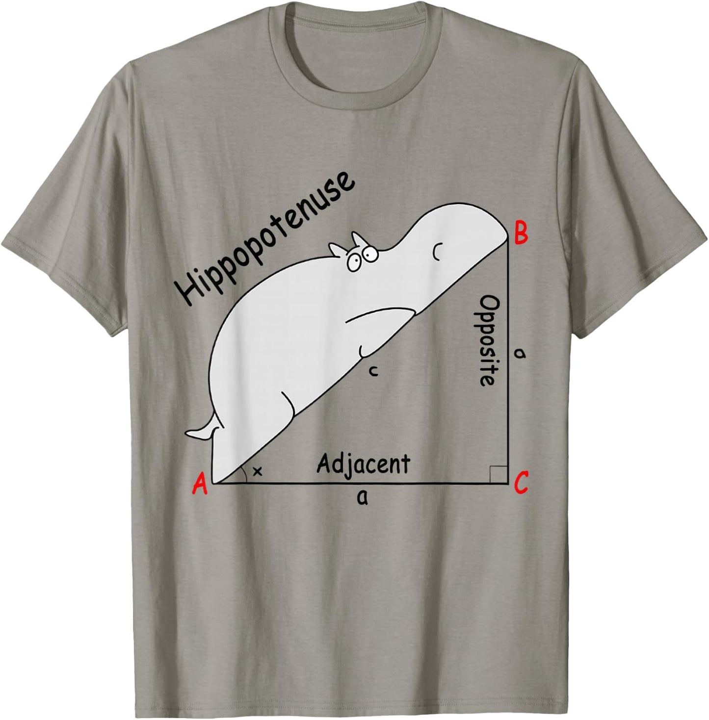 Hippopotenuse Hippopotamus Funny Math Geometry T-Shirt - T-Shirt | Sand