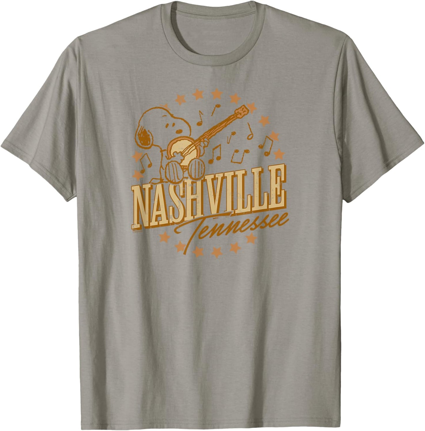 Peanuts - Snoopy Nashville Tennessee Music Stars White T-Shirt - T-Shirt | Sand