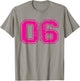 Number 06 Varsity Distressed Vintage Sport Team Player's T-Shirt - T-Shirt | Sand