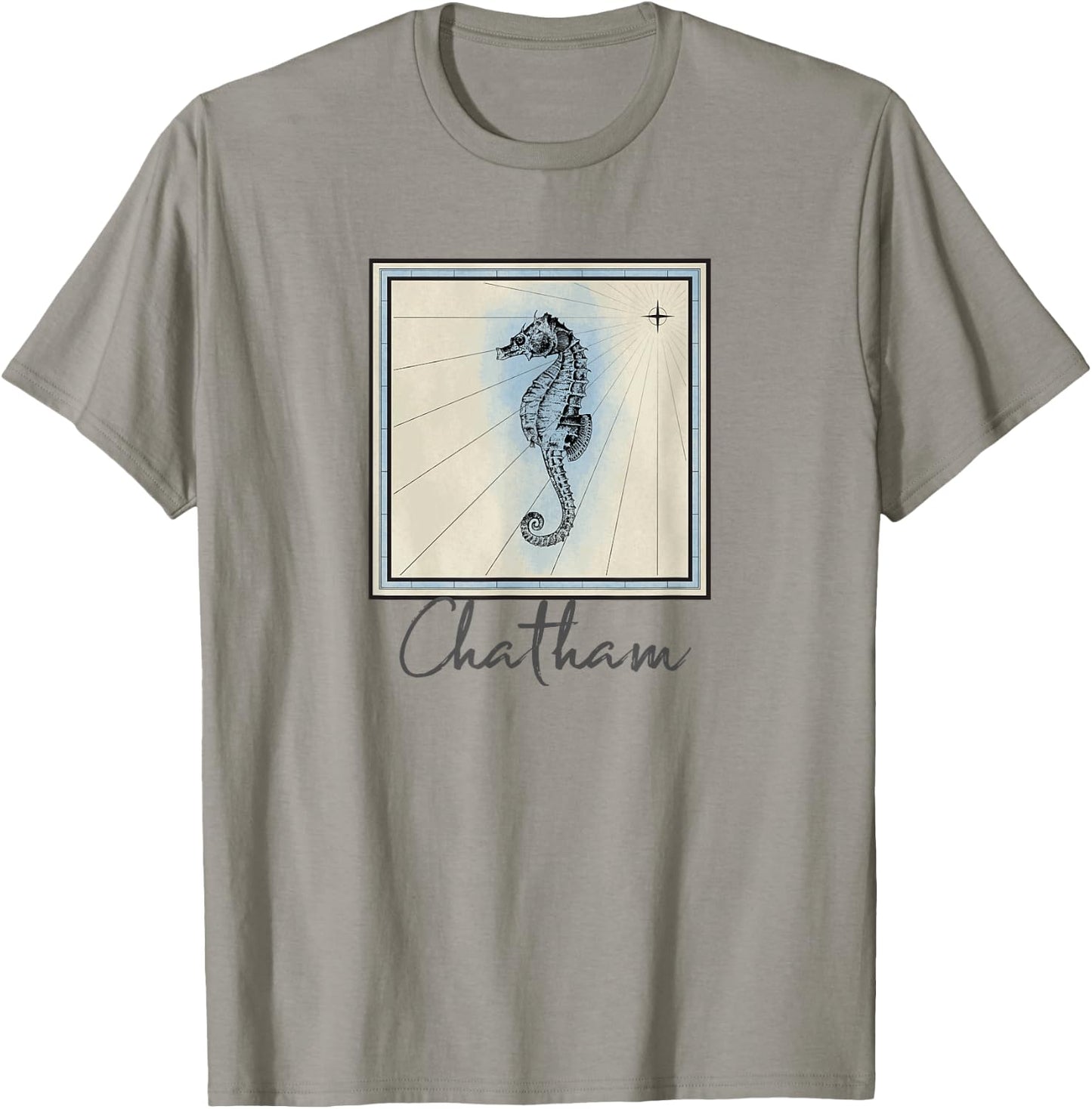Chatham Massachusetts Seahorse Marine Life Coastal T-Shirt - T-Shirt | Sand