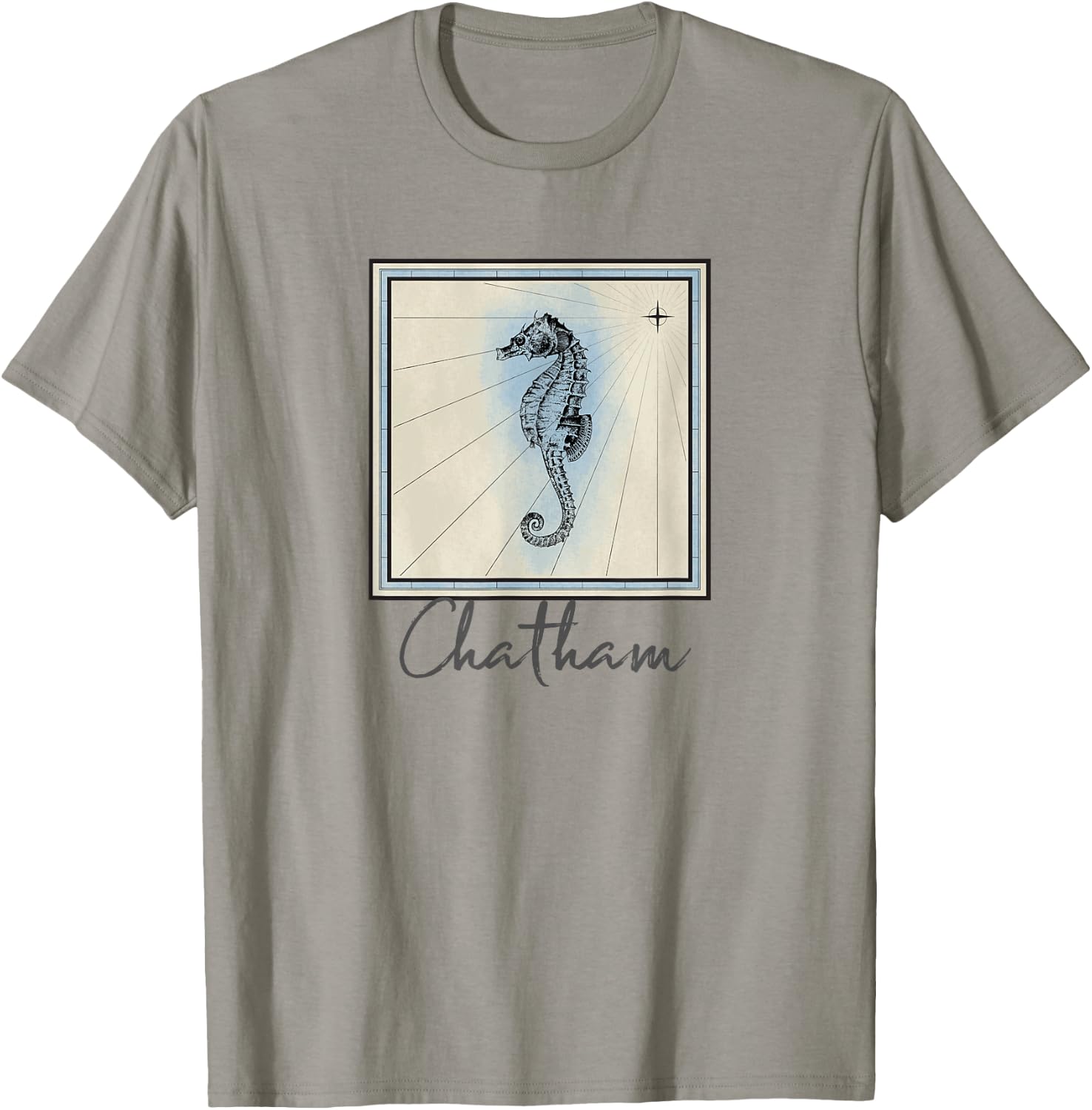 Chatham Massachusetts Seahorse Marine Life Coastal T-Shirt - T-Shirt | Sand