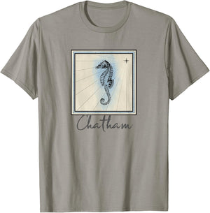 Chatham Massachusetts Seahorse Marine Life Coastal T-Shirt - T-Shirt | Sand