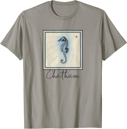 Chatham Massachusetts Seahorse Marine Life Coastal T-Shirt - T-Shirt | Sand