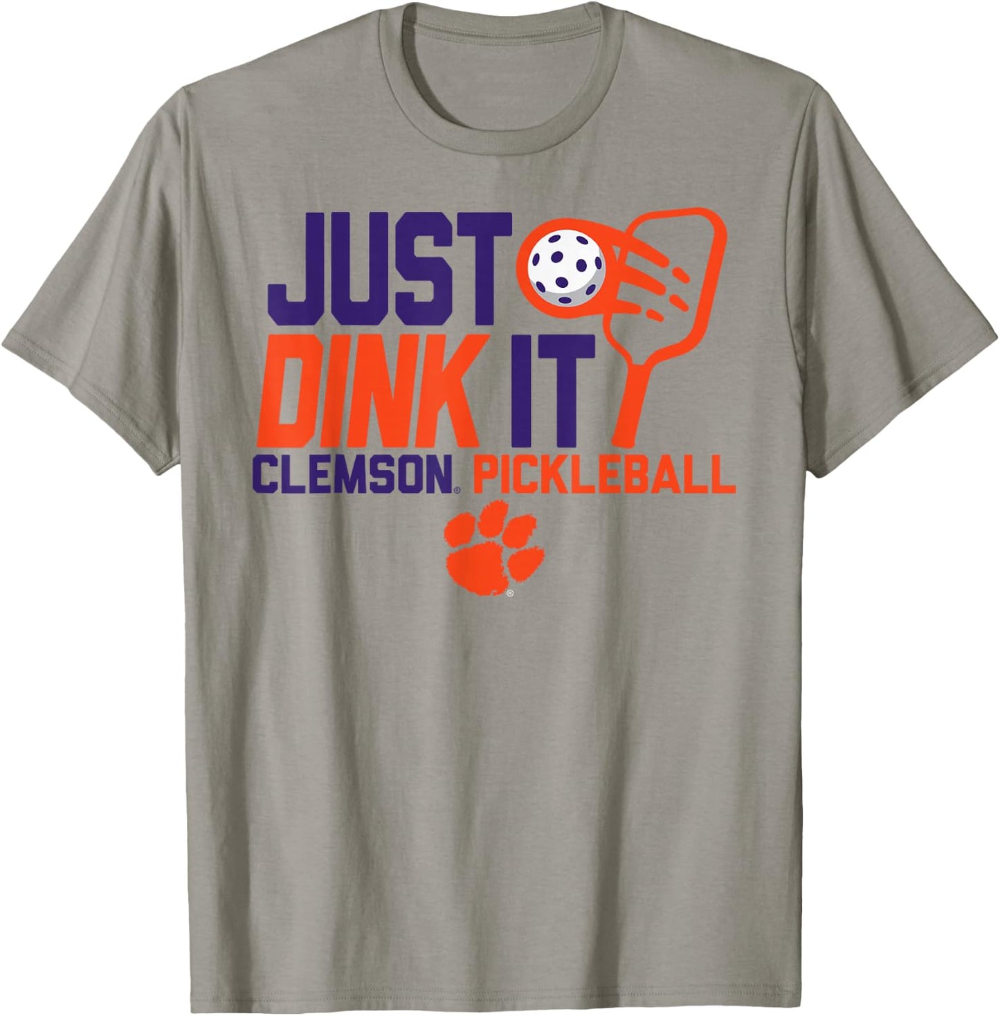 Clemson Tigers Pickleball Dink Gray Officially Licensed T-Shirt - T-Shirt | Sand