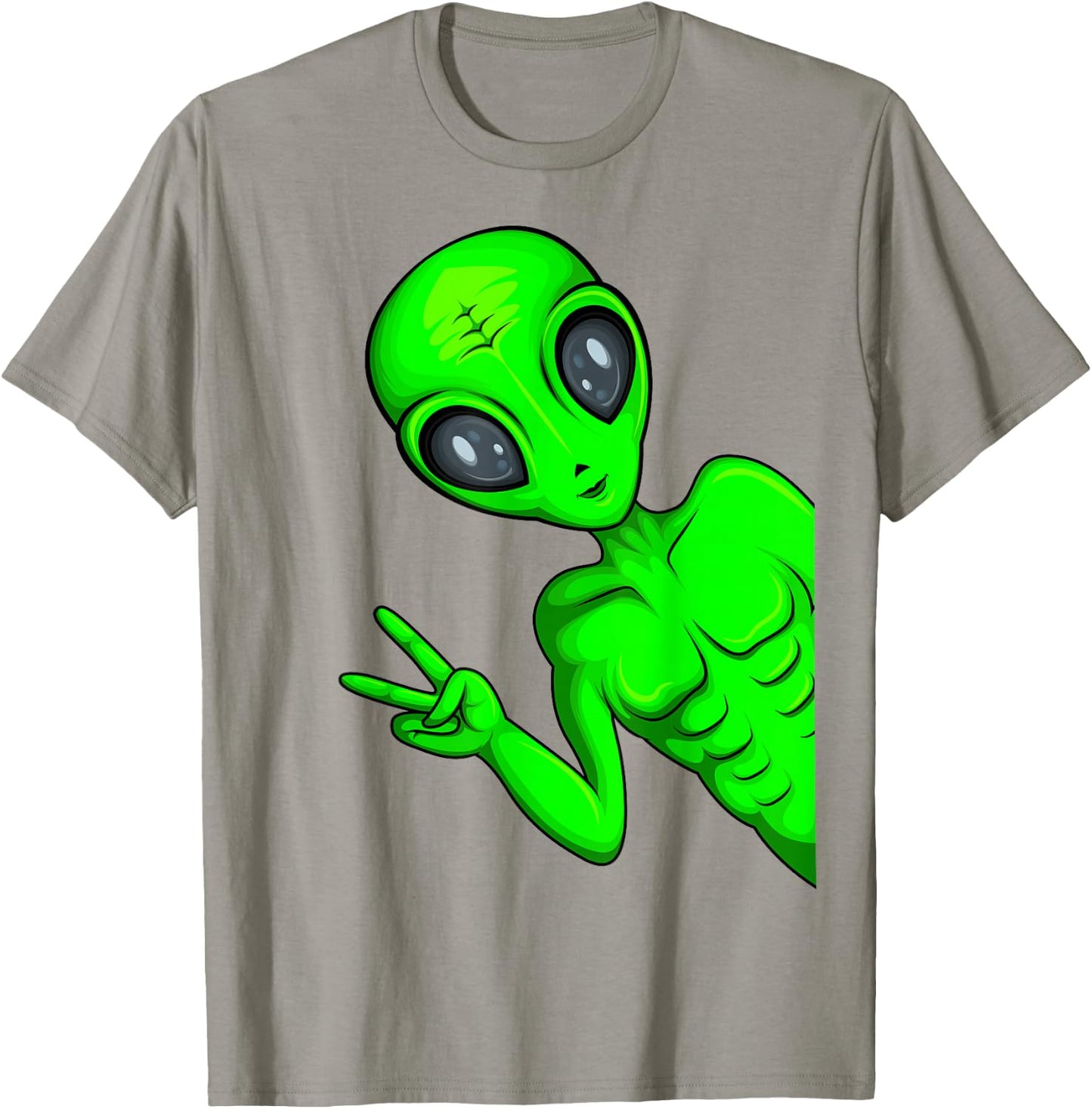 Green Alien Ufo Boys Kids Women Men T-Shirt - T-Shirt | Sand