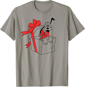 Disney Pluto Christmas Outline T-Shirt - T-Shirt | Sand
