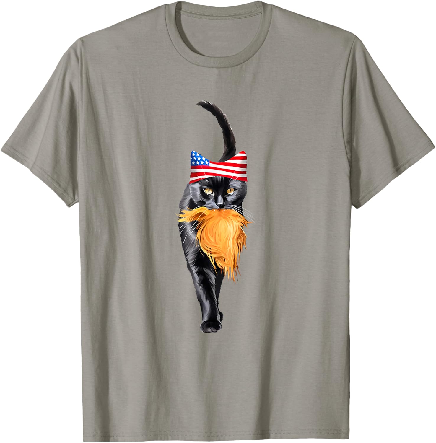 Funny Childless Cat Lady With Trump Hair Vote Kamala 2024 T-Shirt - T-Shirt | Sand
