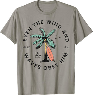 Retro Event The Wind And The Waves Christian Bible Beach T-Shirt - T-Shirt | Sand