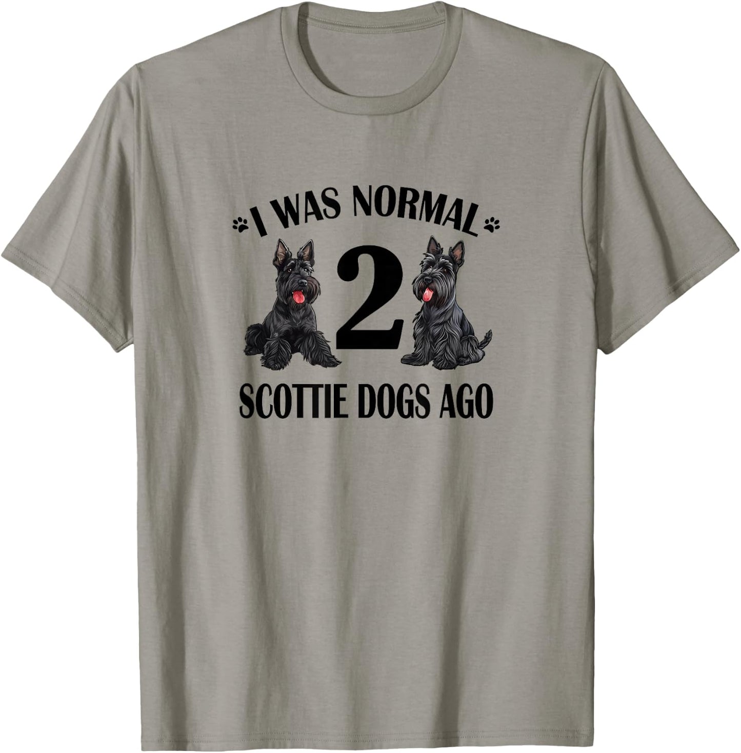 Cute Normal Two 2 Scottie Dogs Ago Scottish Terrier Lover T-Shirt - T-Shirt | Sand