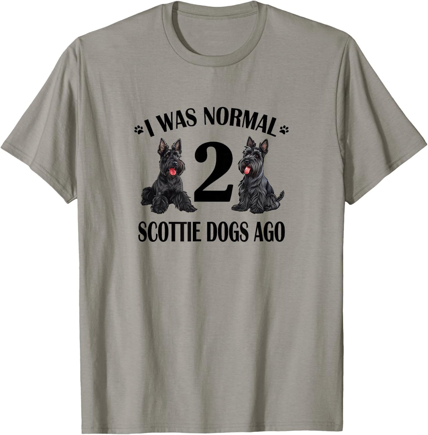 Cute Normal Two 2 Scottie Dogs Ago Scottish Terrier Lover T-Shirt - T-Shirt | Sand