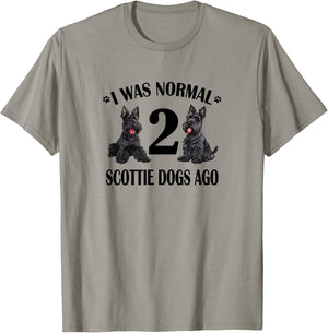 Cute Normal Two 2 Scottie Dogs Ago Scottish Terrier Lover T-Shirt - T-Shirt | Sand