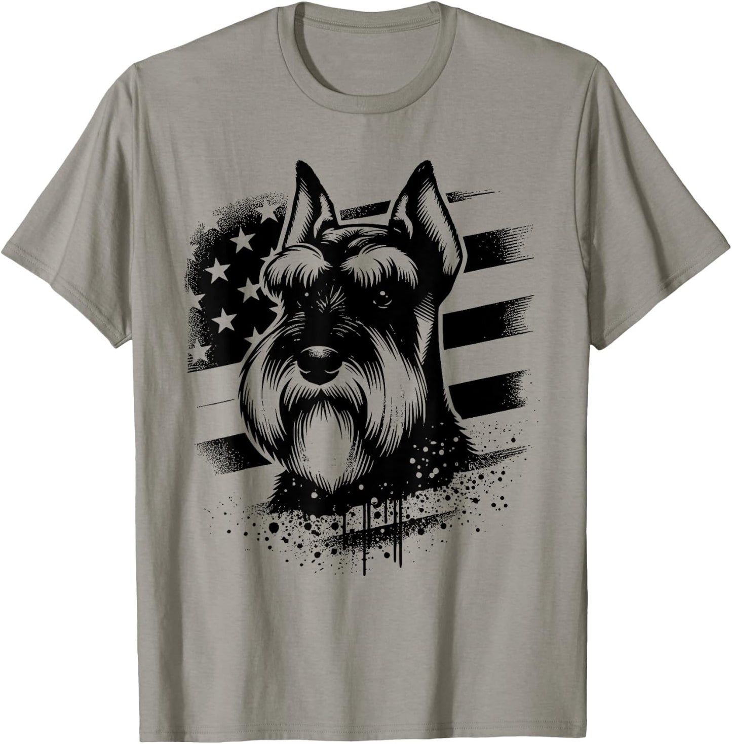 Standard Schnauzer 4th Of July Patriotic Dog American Flag Women Kids Men T-Shirt - T-Shirt | Sand