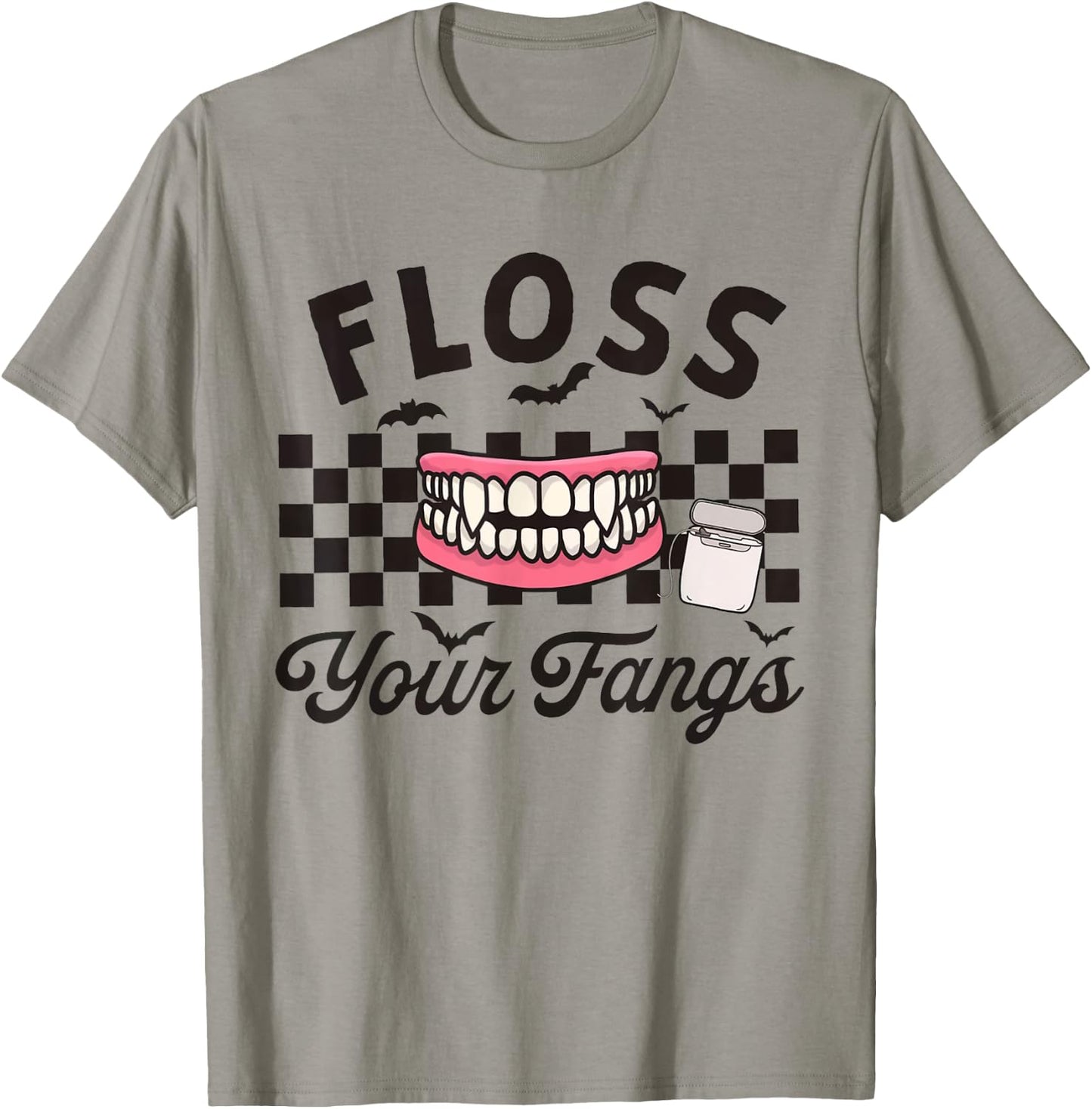 Dental Hygienist Assistant Tech Halloween Floss your Fangs T-Shirt - T-Shirt | Sand