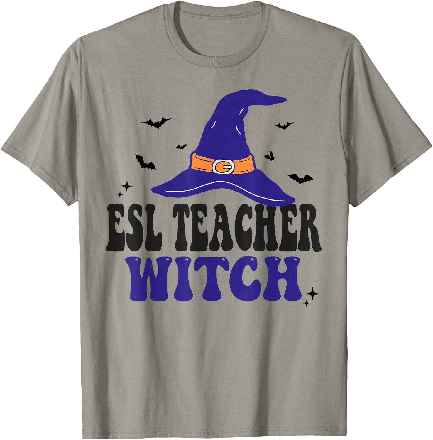 ESL Teacher Witch Funny Halloween Matching Group Costume T-Shirt - T-Shirt | Sand