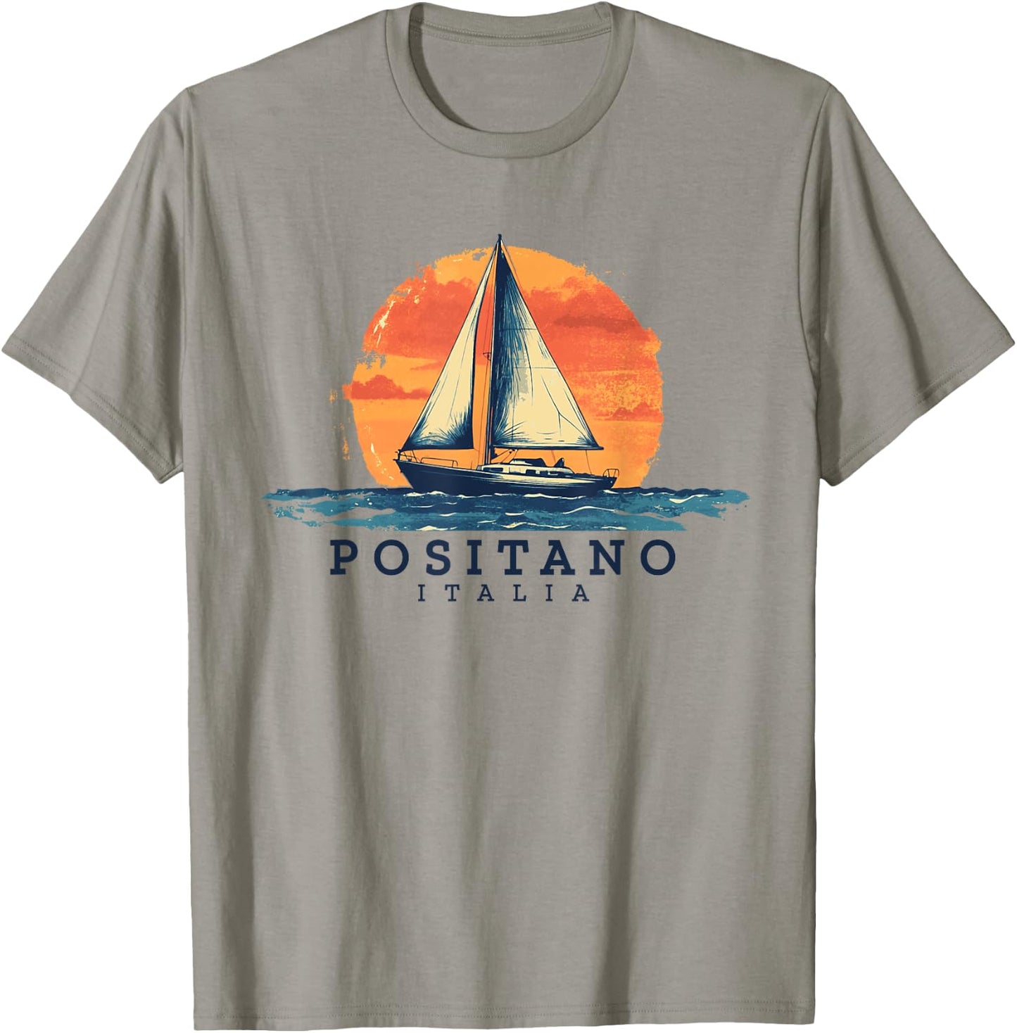 Positano Italy Sailing Souvenir Sailboat Sailor T-Shirt - T-Shirt | Sand